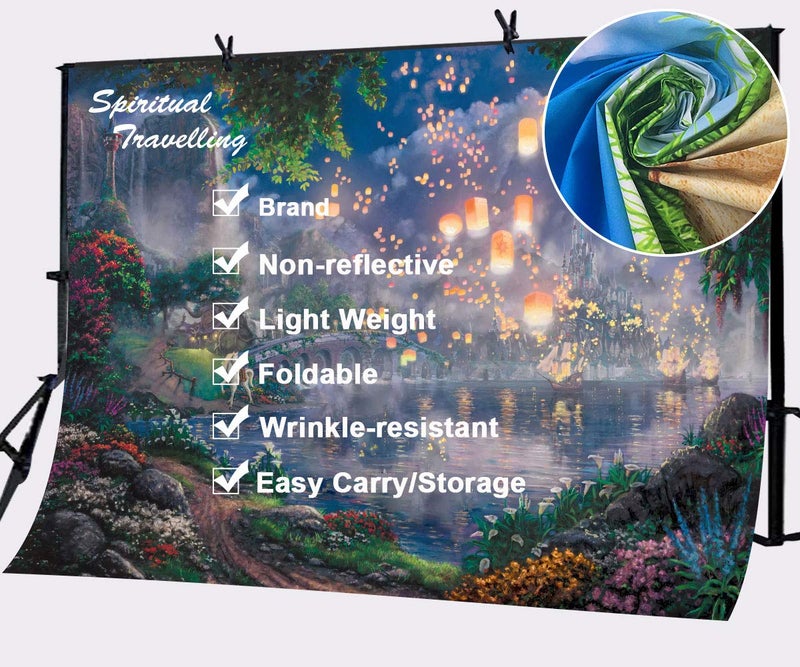 SSCSTS Fairy Tale Prince Beauty Backdrop 9x6ft Palace Castle Garden Lake Lantern Romantic Dating Girl Princess Birthday Party Photography Background Photo Studio Prop Wallpaper LYST910 - Image 5